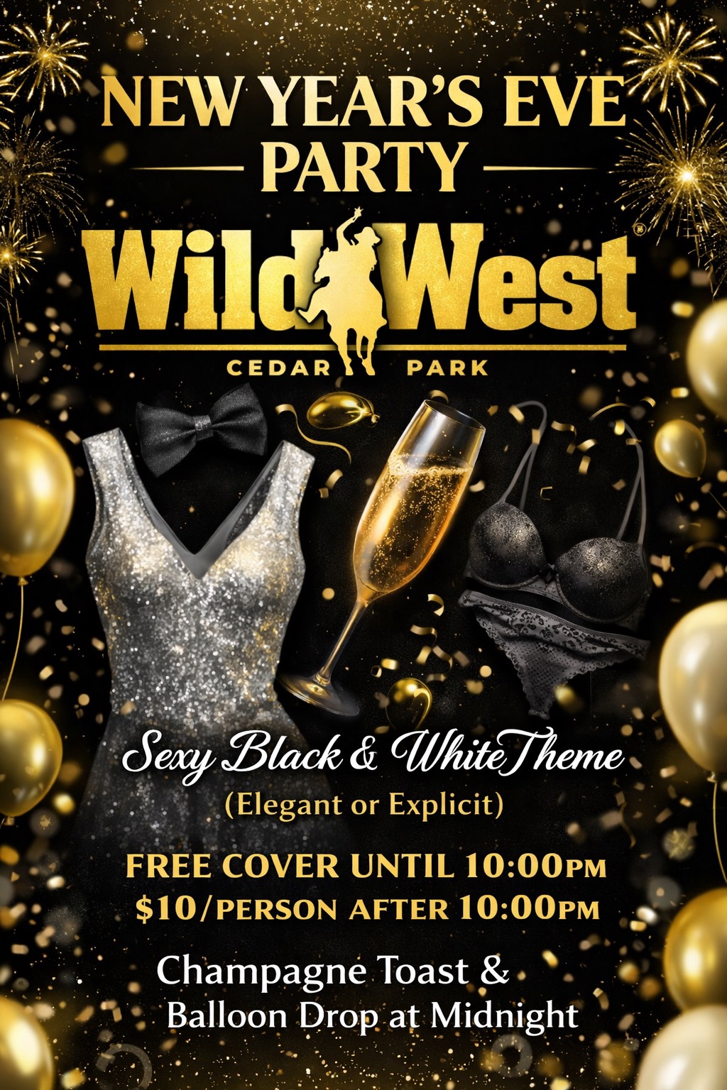 Sexy Black & White NYE Party